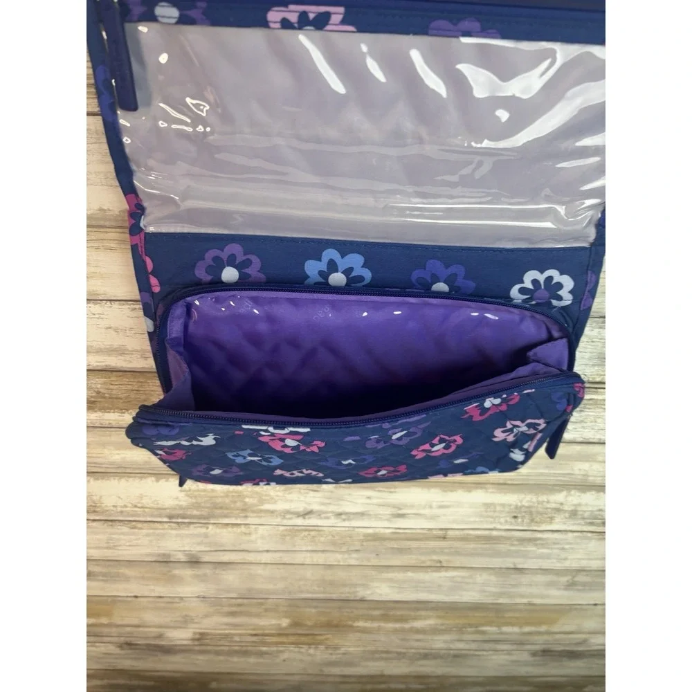 VERA BRADLEY Hanging Organizer Cosmetic Case - Ellie Flowers - Blue - Purple
